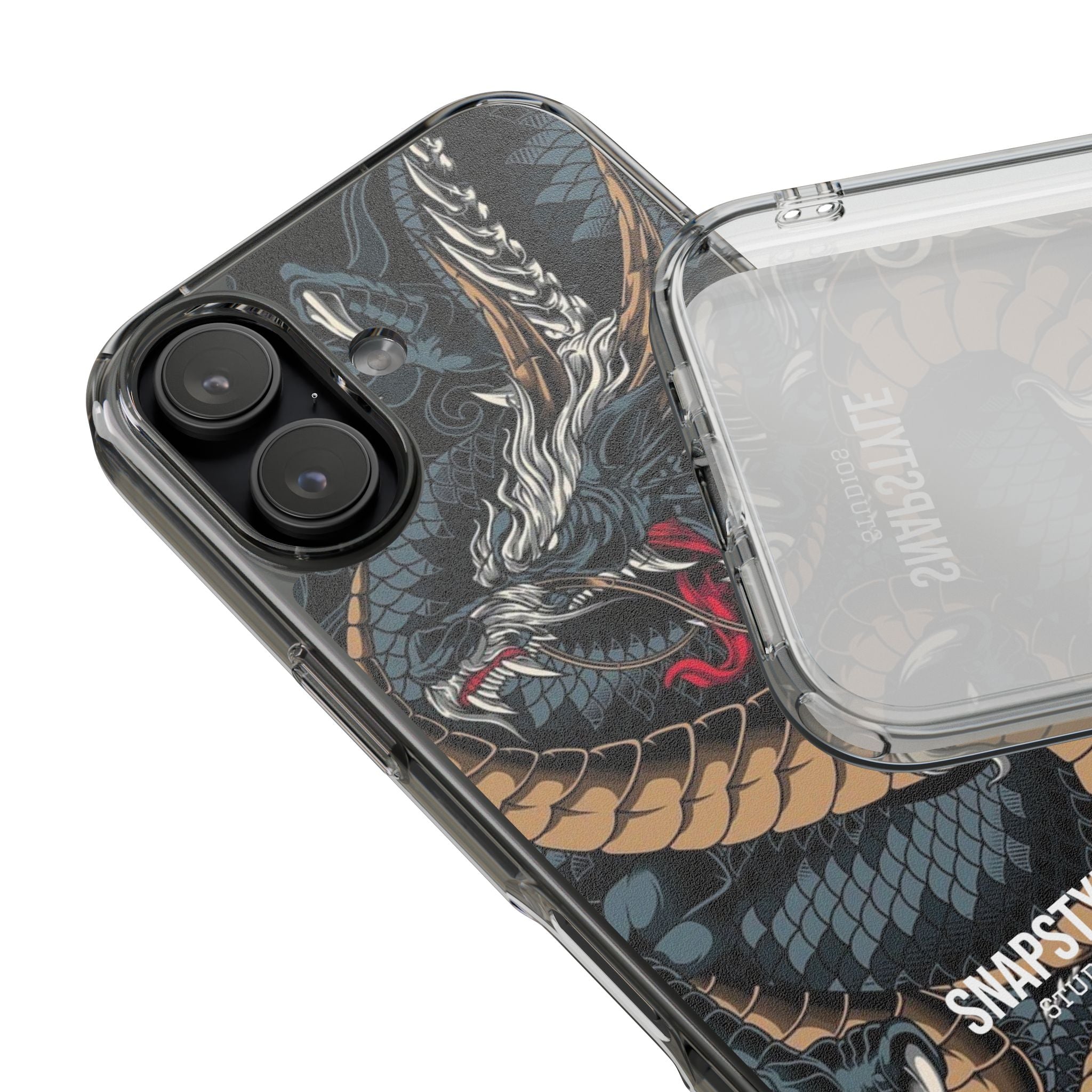 Clear Dragon Graphic Phone Case