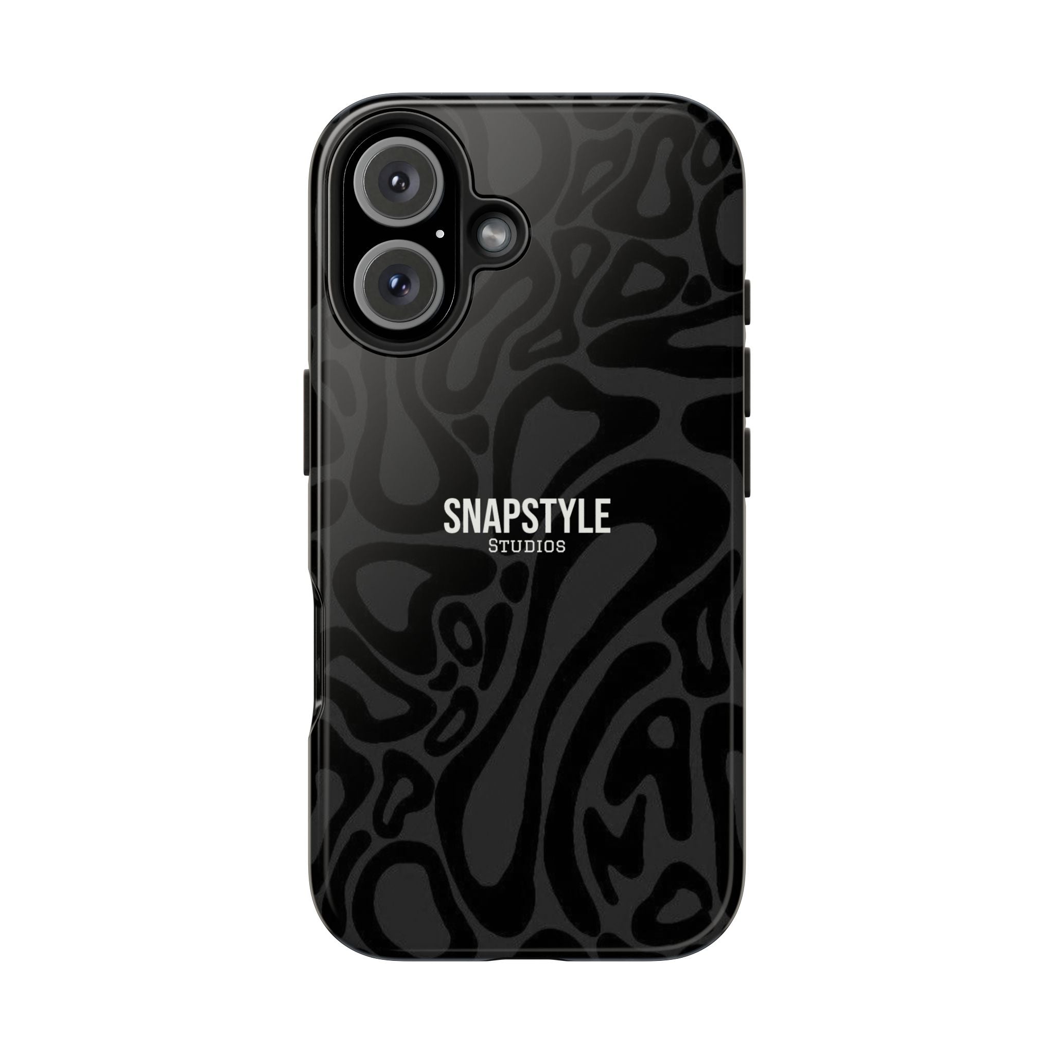 Black Wavy Pattern Tough Phone Case