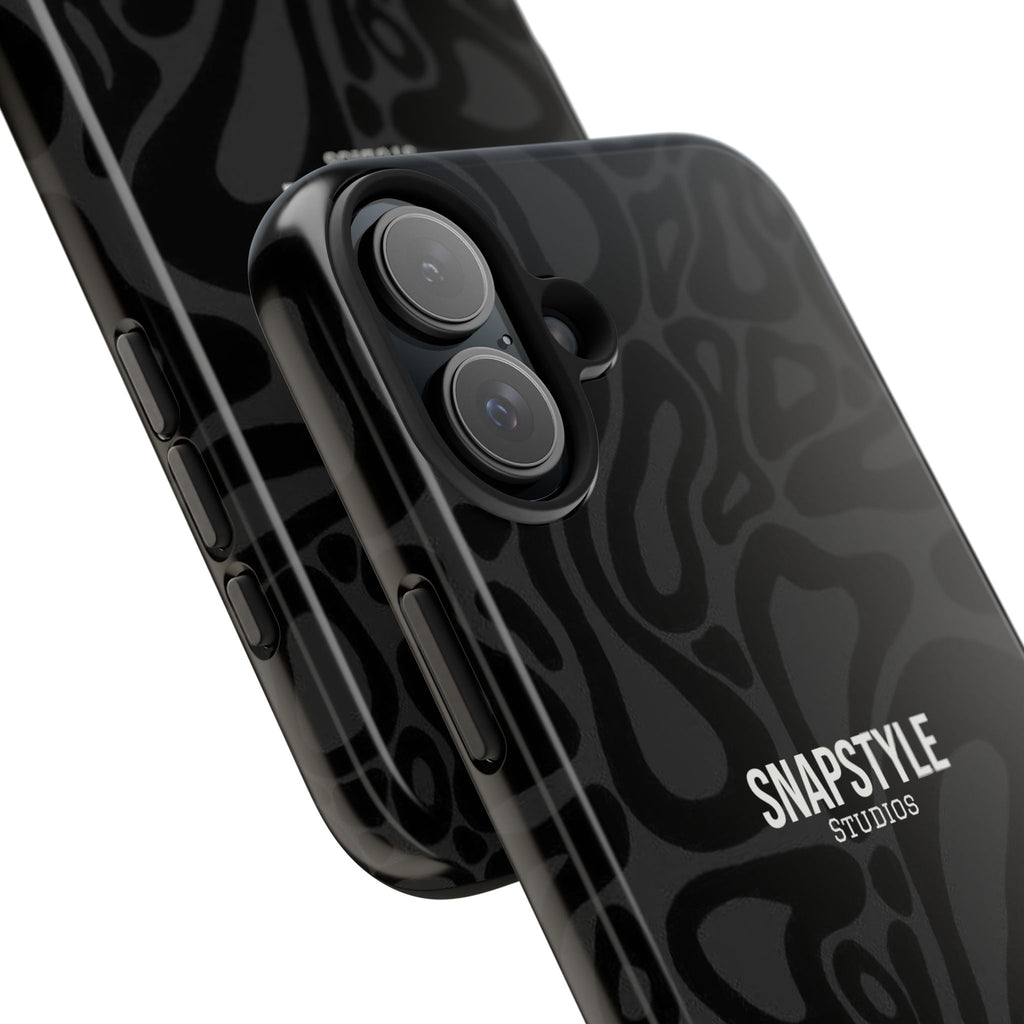 Black Wavy Pattern Tough Phone Case