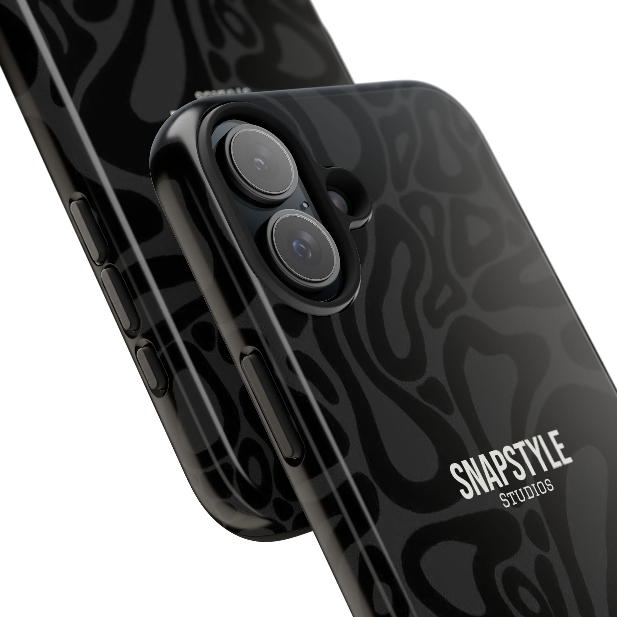 Black Wavy Pattern Tough Phone Case