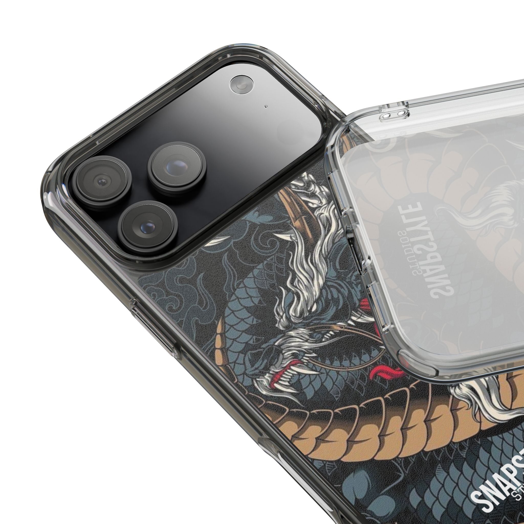 Clear Dragon Graphic Phone Case
