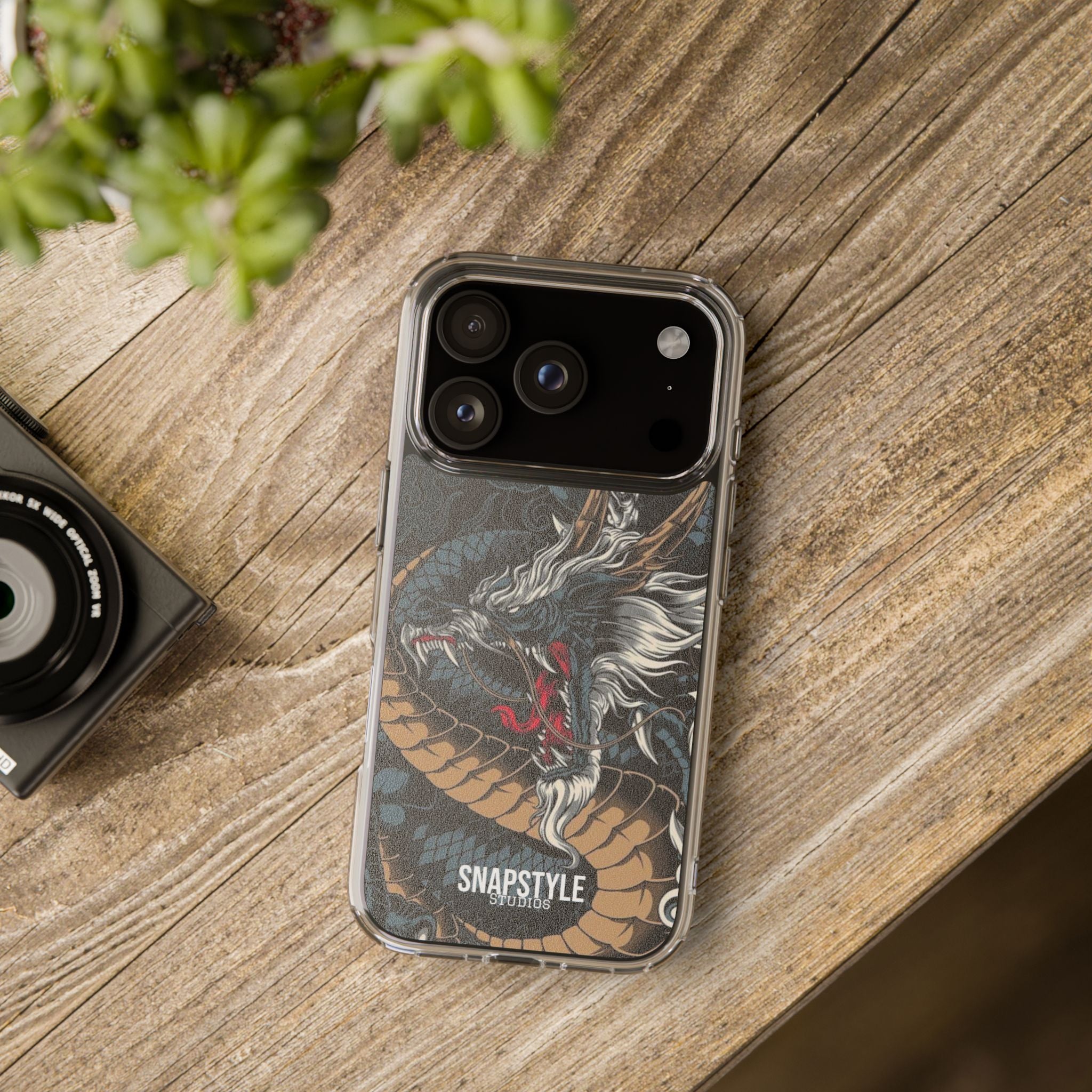 Clear Dragon Graphic Phone Case