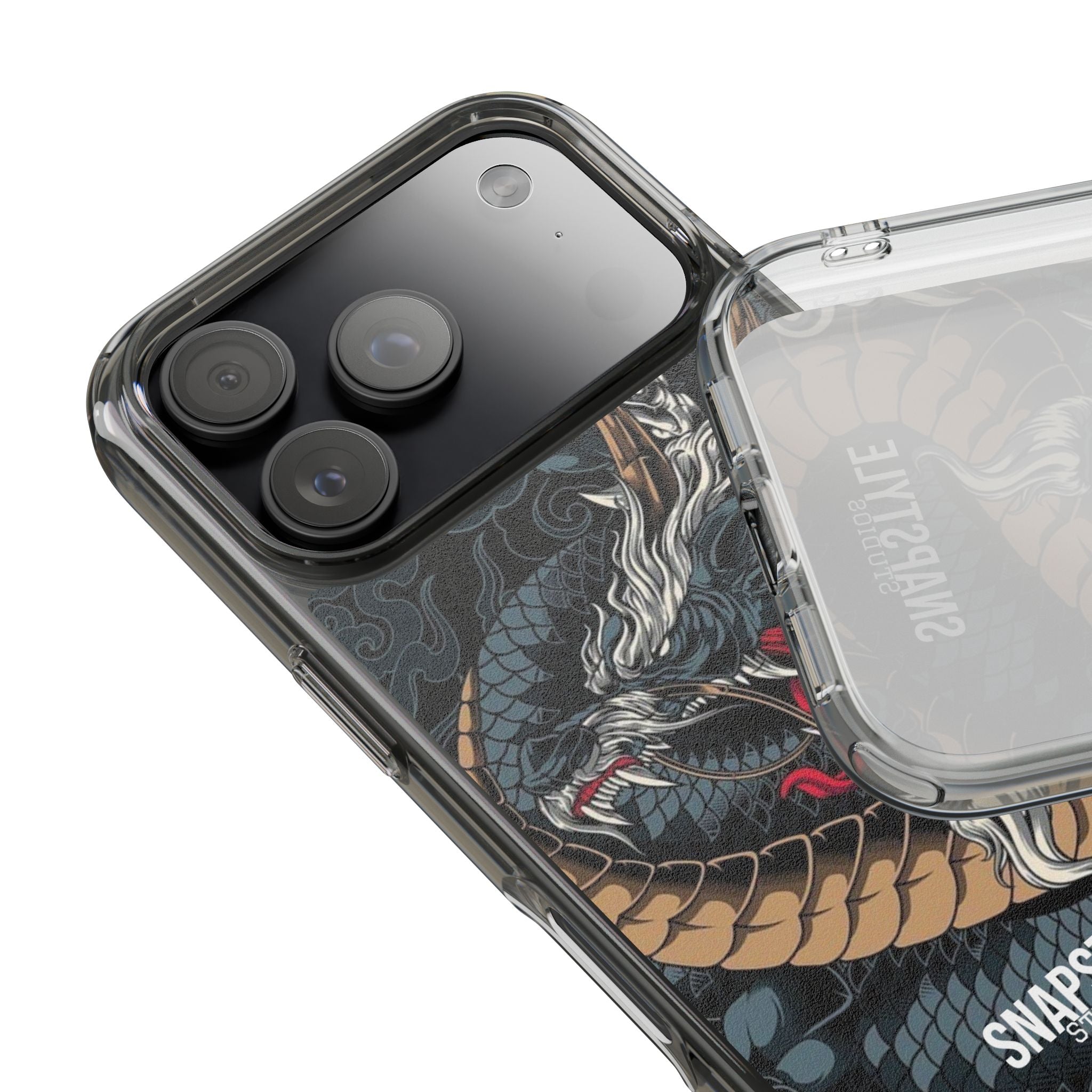 Clear Dragon Graphic Phone Case