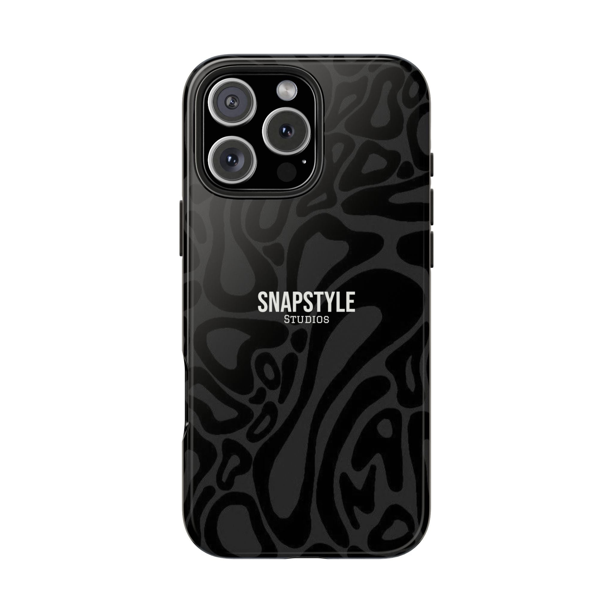 Black Wavy Pattern Tough Phone Case