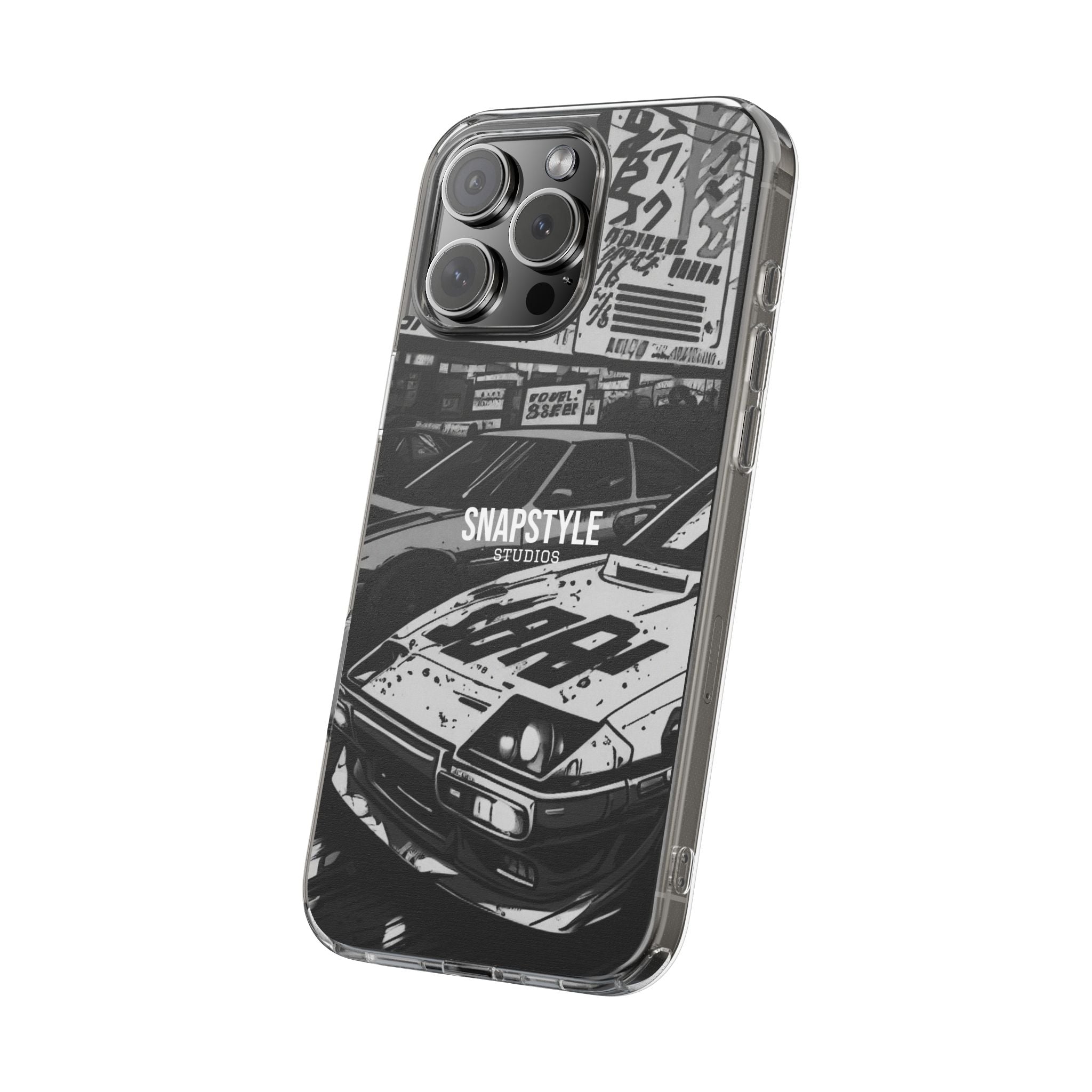 Retro JDM Racing Car Graphic Clear Case