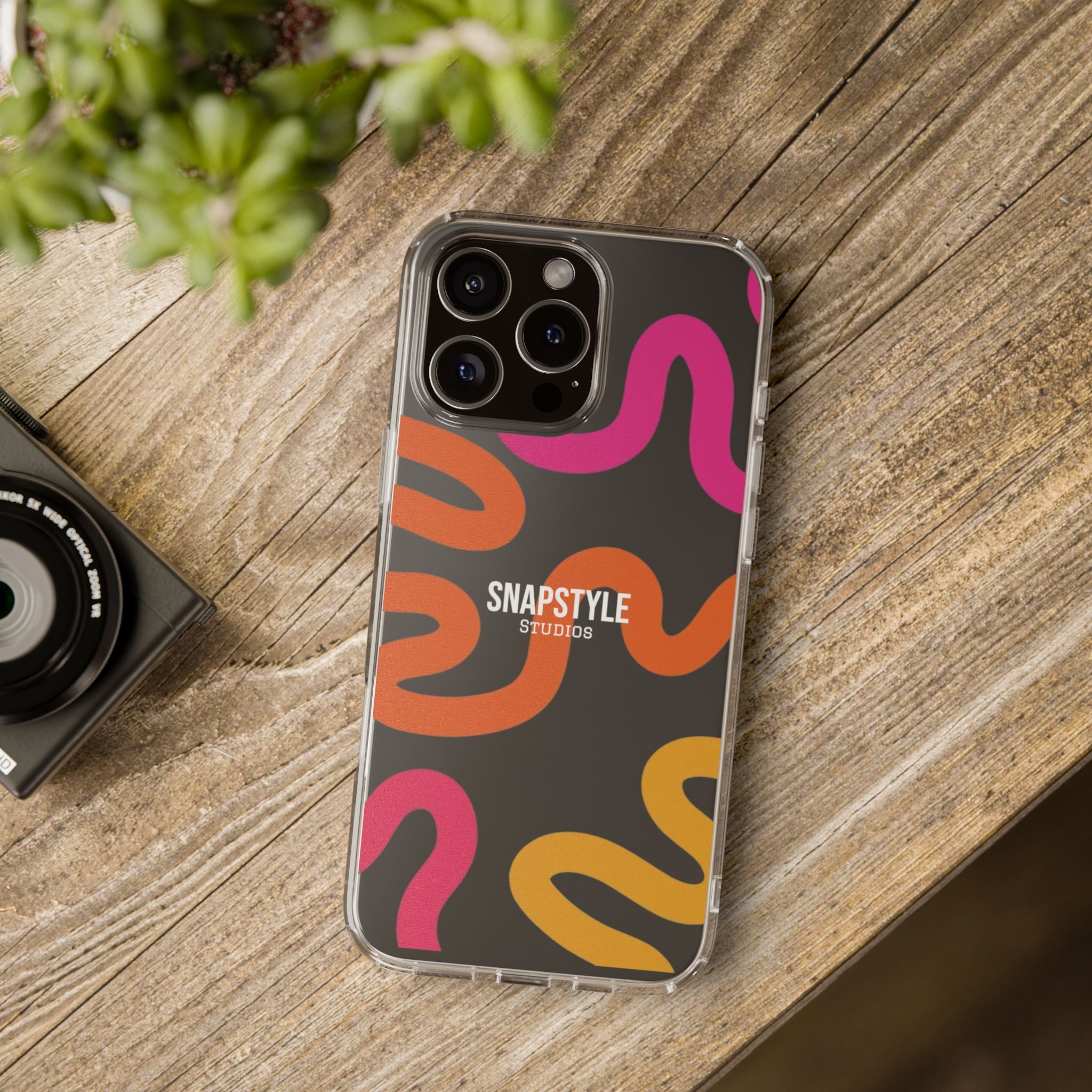 Stylish Clear SnapStyle Case with Abstract Colorful Design