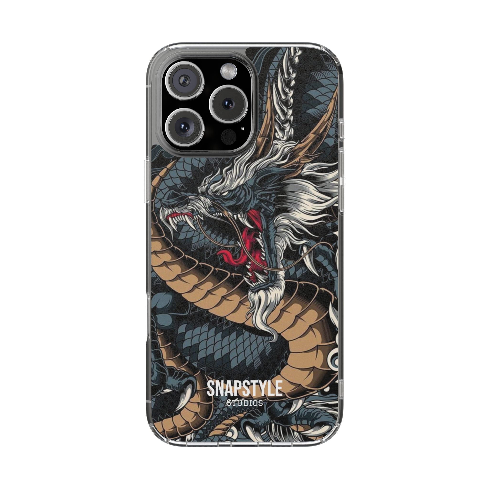 Clear Dragon Graphic Phone Case