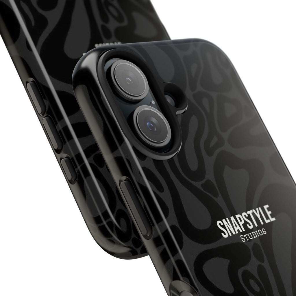 Black Wavy Pattern Tough Phone Case