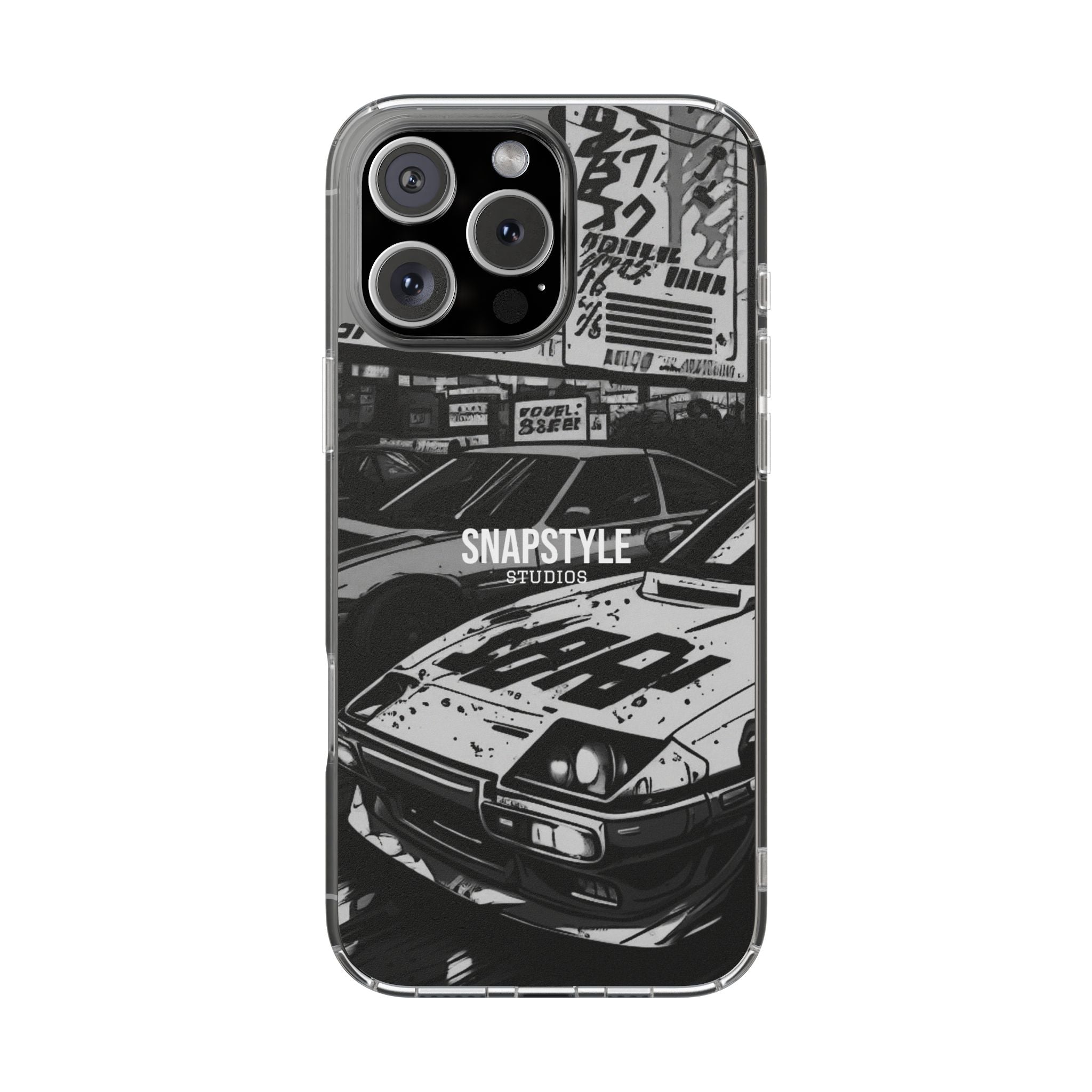 Retro JDM Racing Car Graphic Clear Case