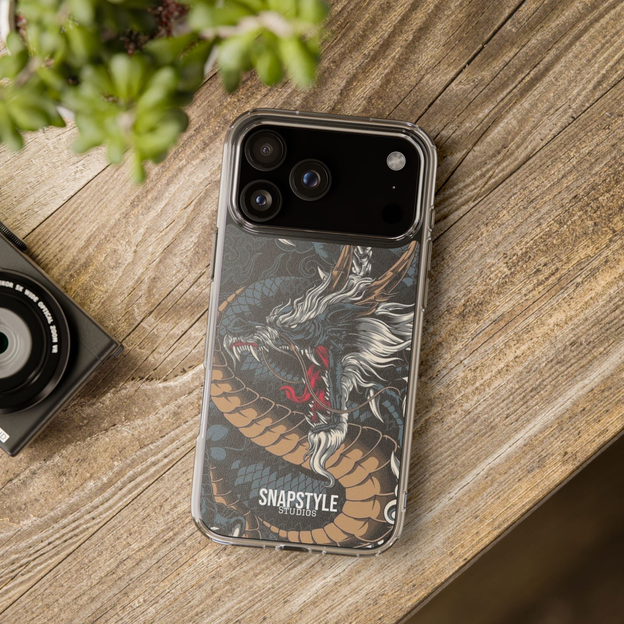 Clear Dragon Graphic Phone Case