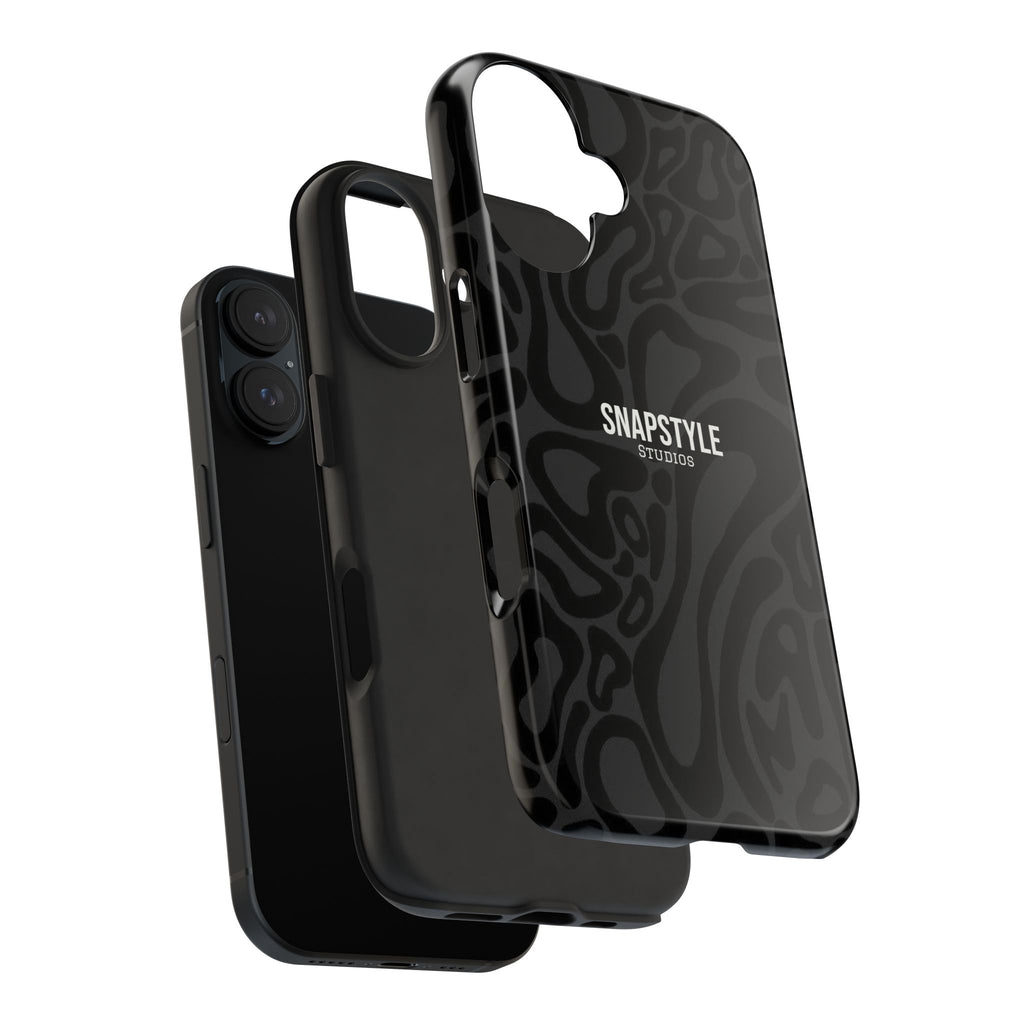 Black Wavy Pattern Tough Phone Case