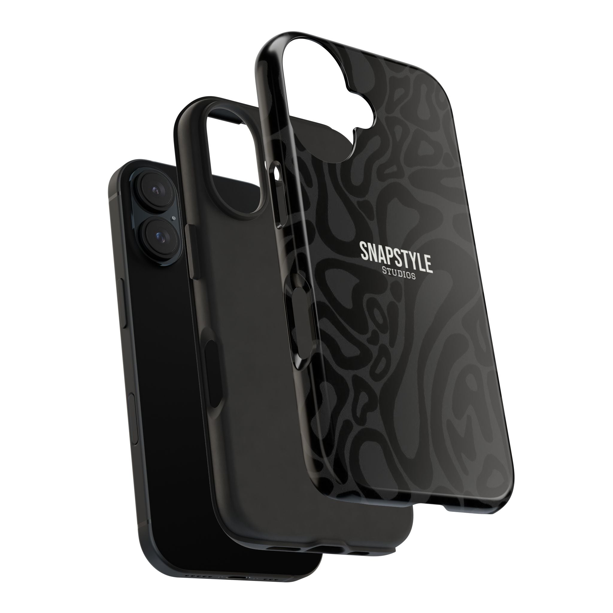 Black Wavy Pattern Tough Phone Case