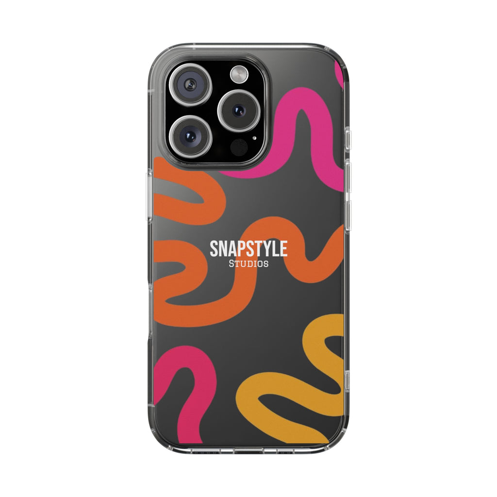 Stylish Clear SnapStyle Case with Abstract Colorful Design