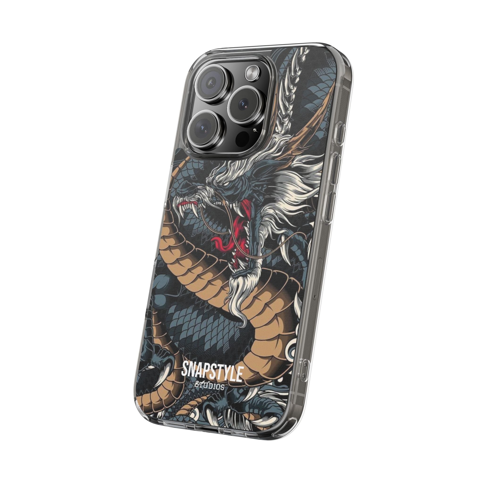 Clear Dragon Graphic Phone Case