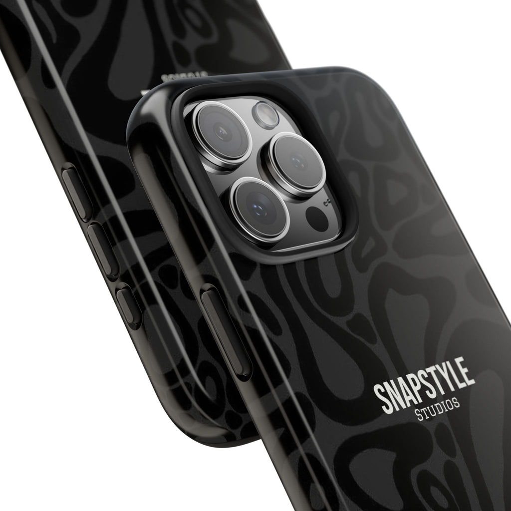 Black Wavy Pattern Tough Phone Case