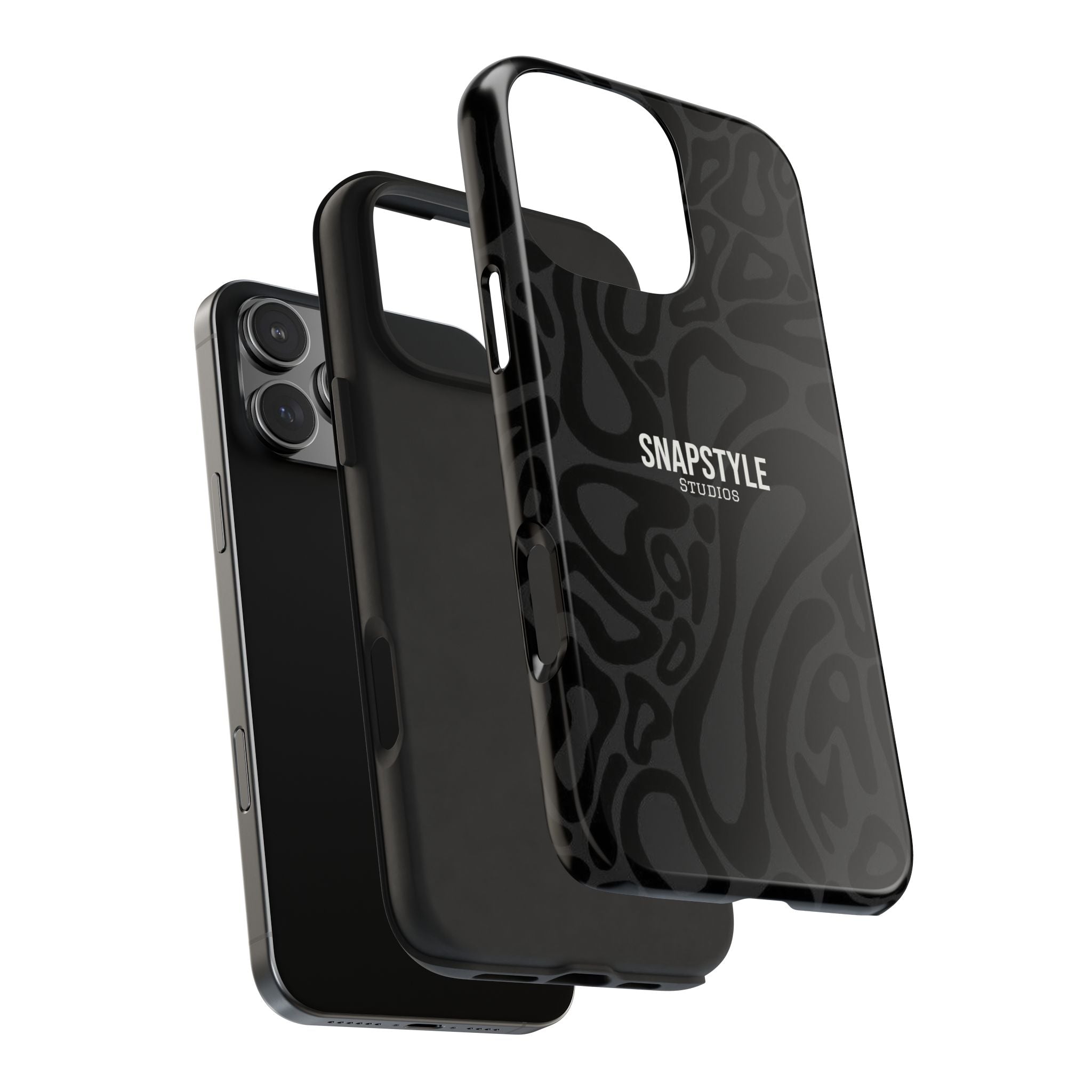 Black Wavy Pattern Tough Phone Case