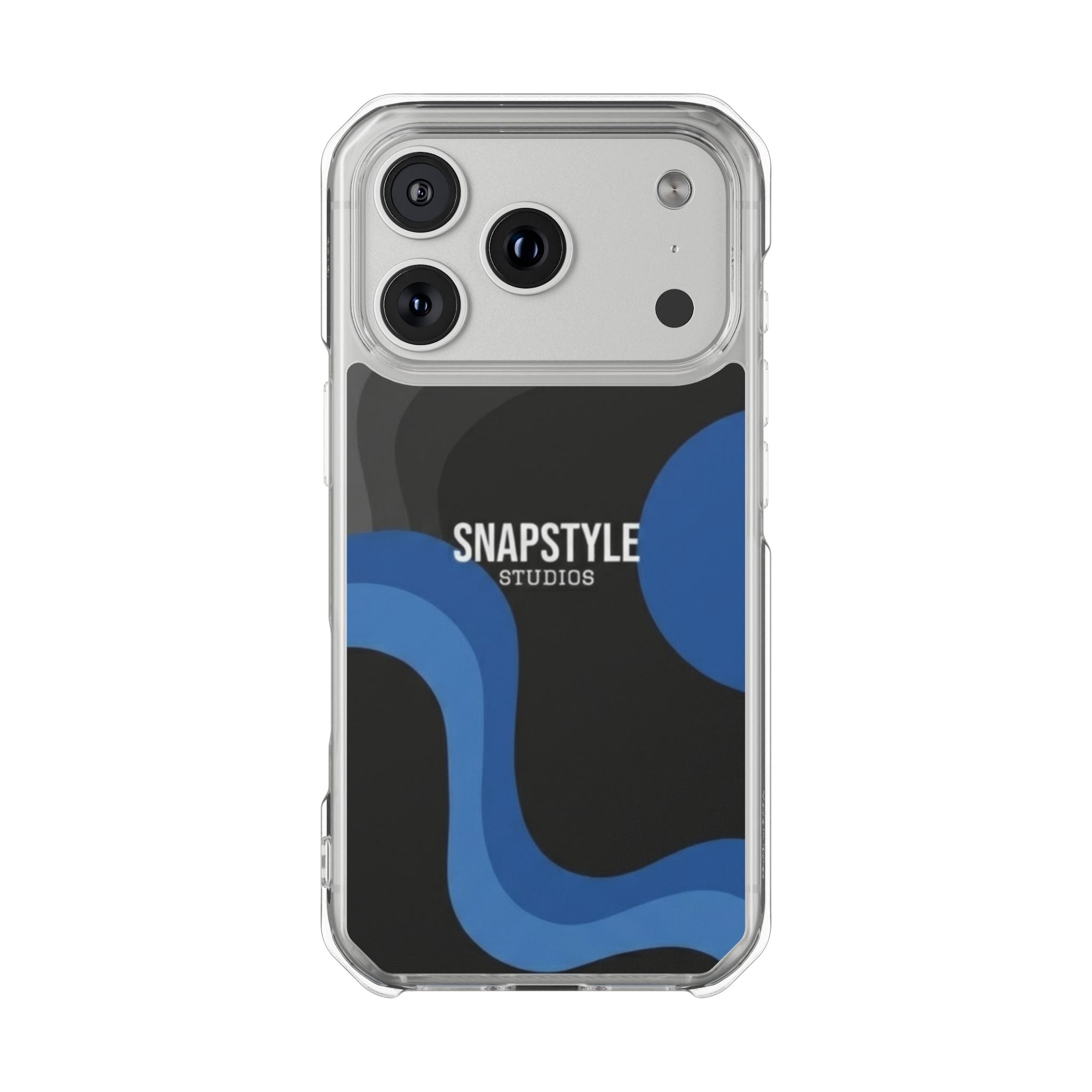 Clear Magnetic Impact Phone Case — Green Abstract Wave Design (SnapStyle Studios)