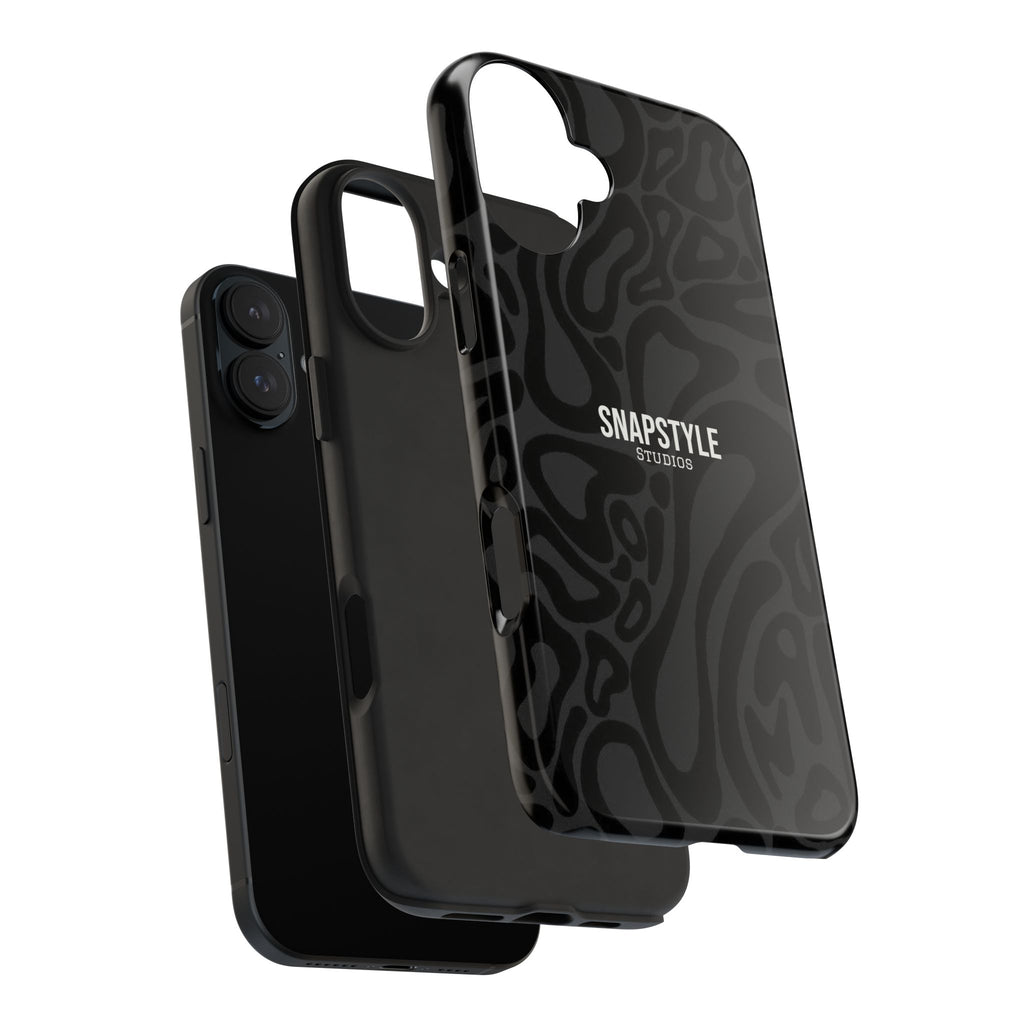 Black Wavy Pattern Tough Phone Case