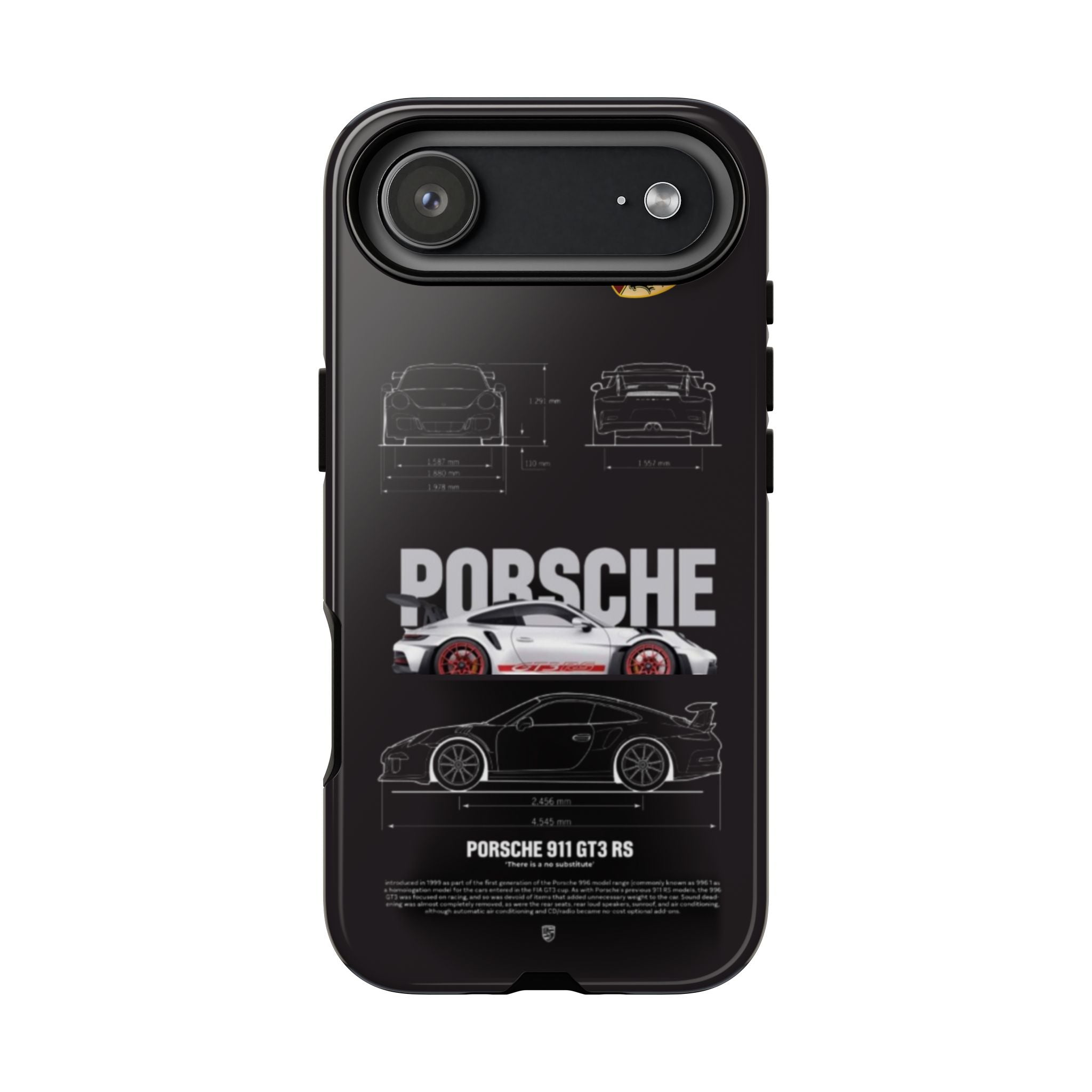 Porsche 911 GT3 RS Phone Case — Automotive Blueprint & Crest Tough Case