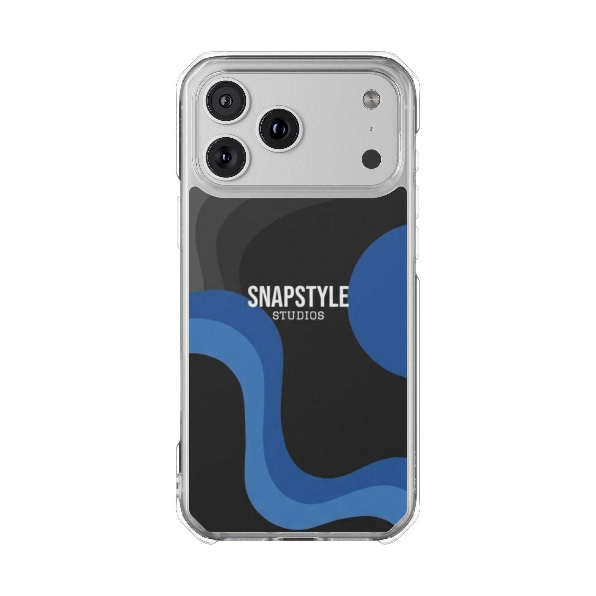 Clear Magnetic Impact Phone Case — Green Abstract Wave Design (SnapStyle Studios)