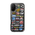 Clear Phone Case — Fishing Brand Sticker Collage Design