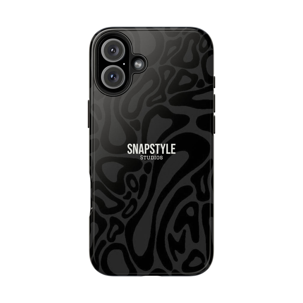 Black Wavy Pattern Tough Phone Case