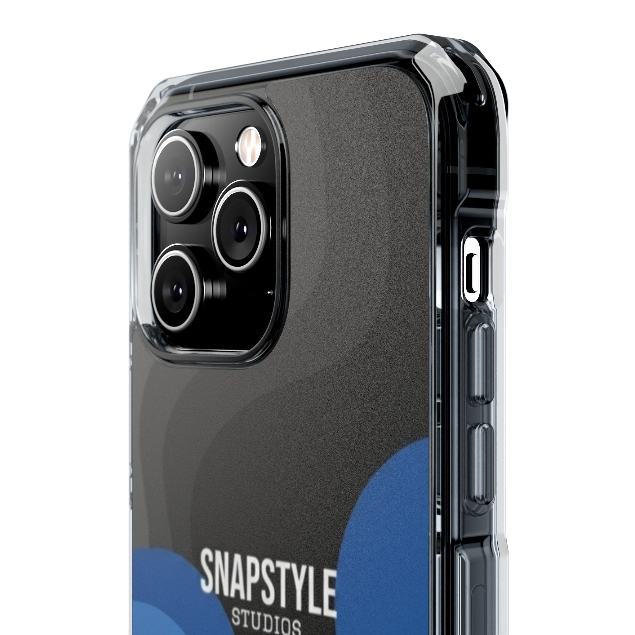 Clear Magnetic Impact Phone Case — Green Abstract Wave Design (SnapStyle Studios)