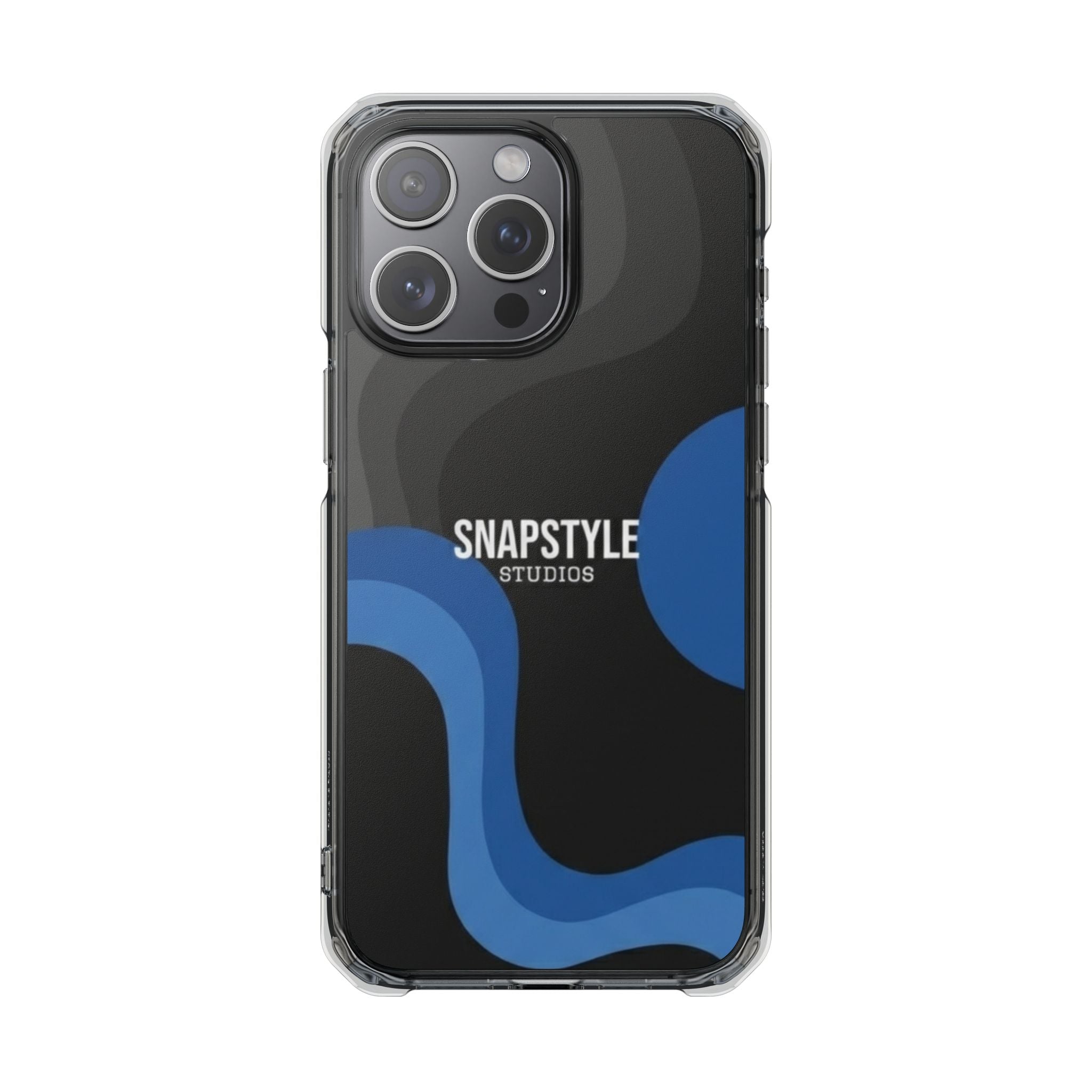 Clear Magnetic Impact Phone Case — Green Abstract Wave Design (SnapStyle Studios)