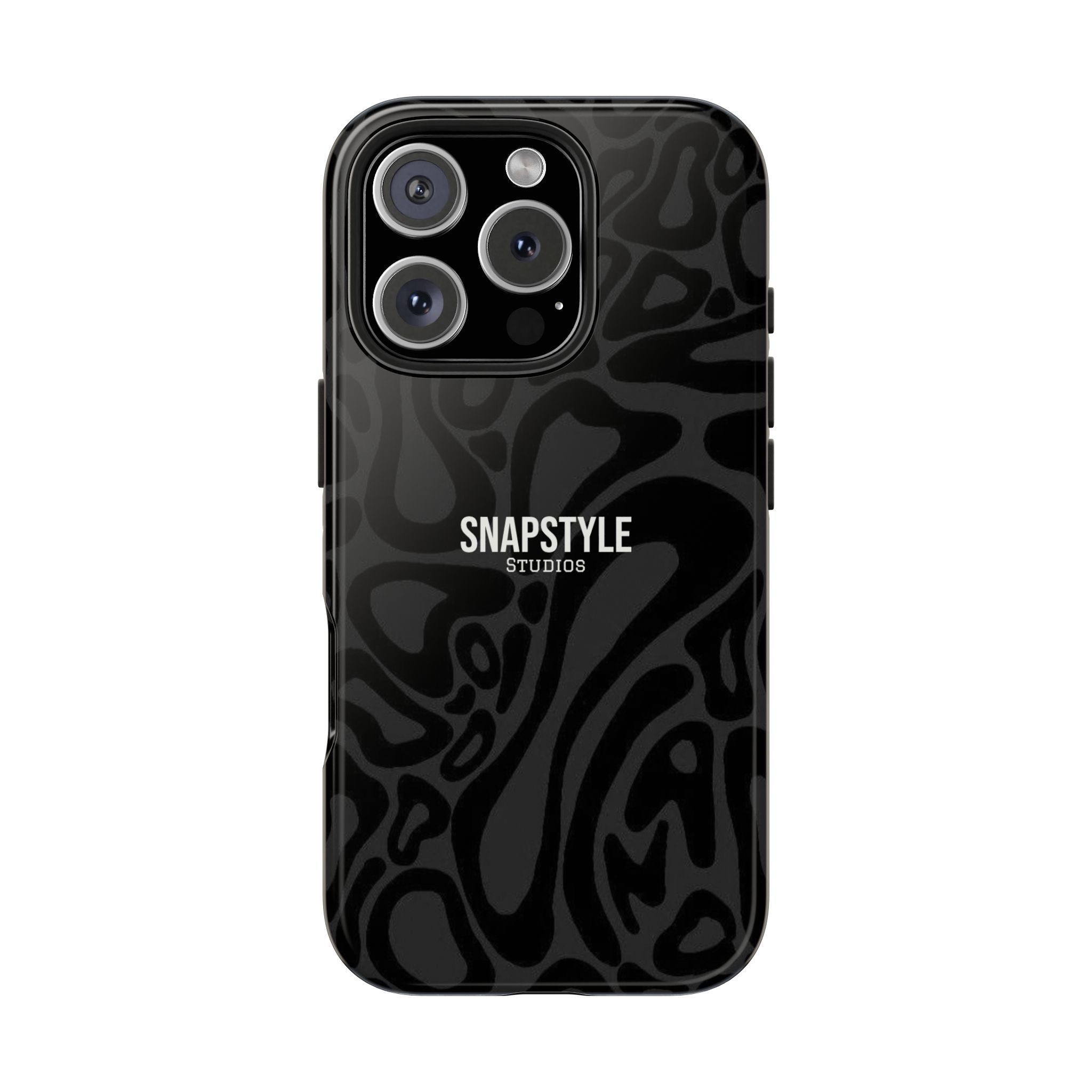 Black Wavy Pattern Tough Phone Case