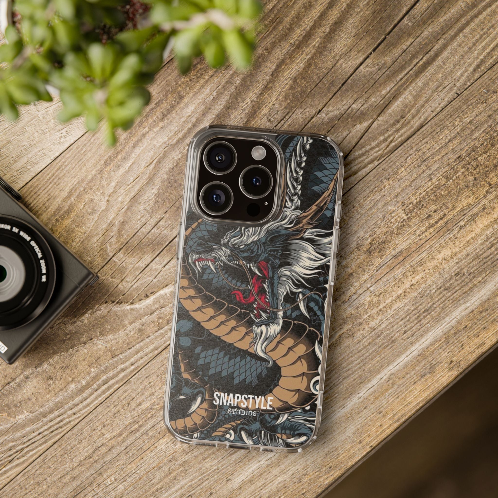 Clear Dragon Graphic Phone Case