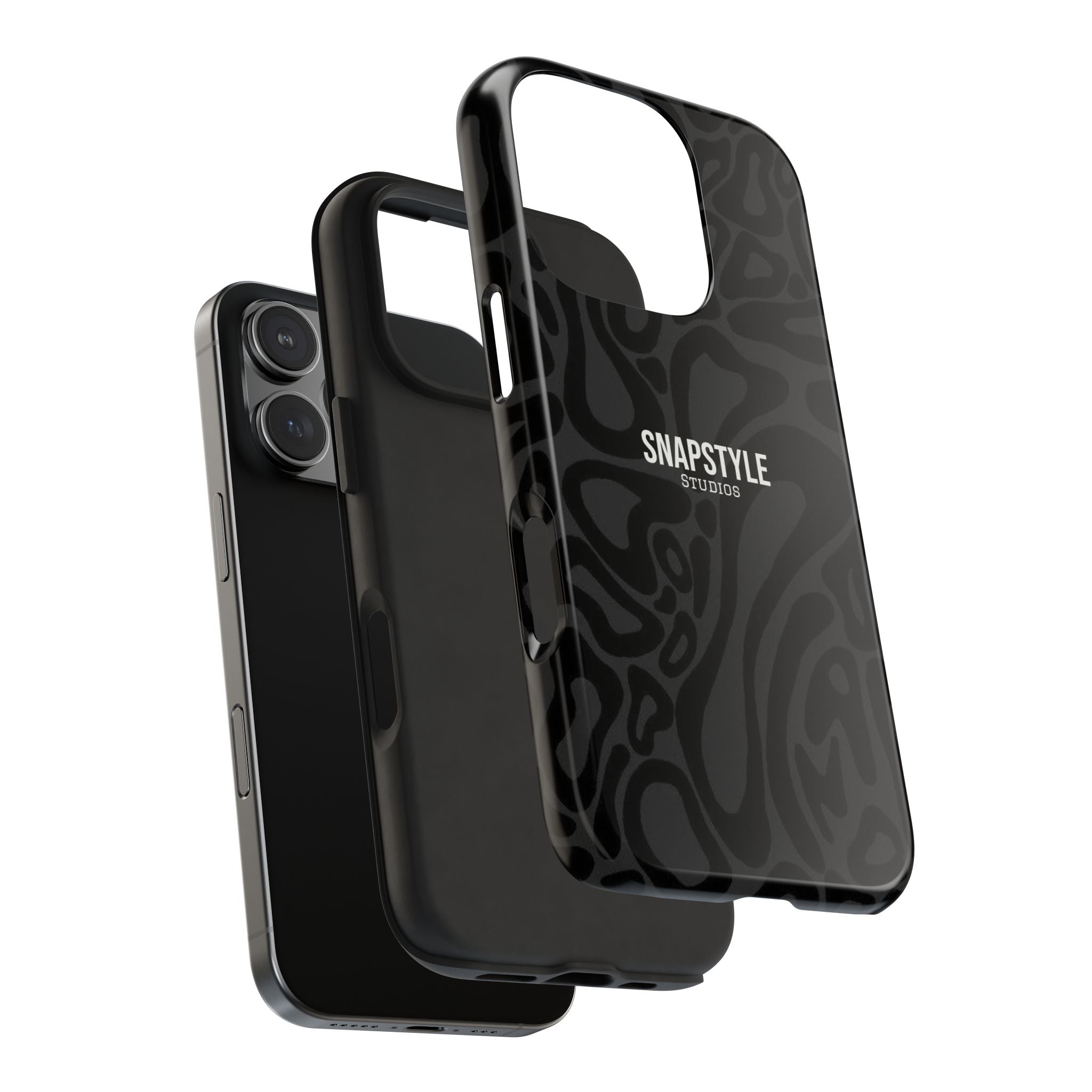 Black Wavy Pattern Tough Phone Case